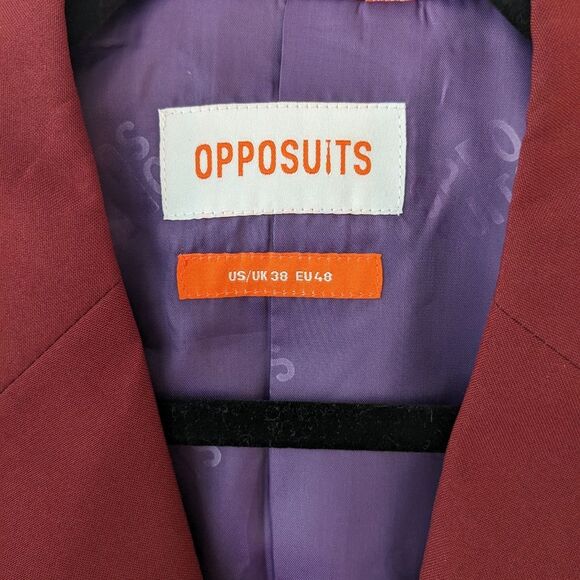 OppoSuits Burgundy Maroon Blazer Suit Jacket - Picture 2 of 4